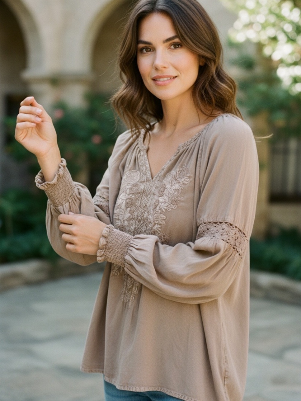 Solitaire boho blouse size small